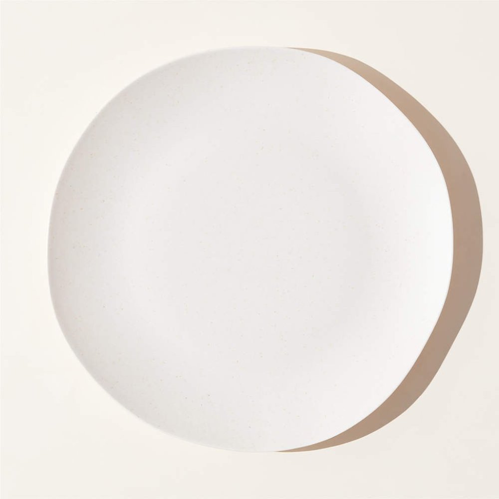 CB2 Pebble White Melamine Dinner Plate (Set of 6 or less)